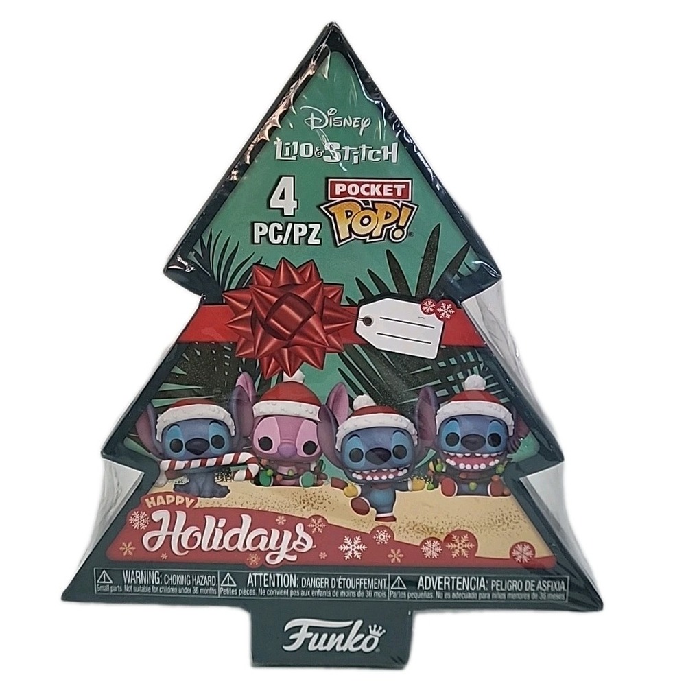 NEW Funko Pocket Pop Happy Holidays Lilo & Stitch 4-Pack Disney Stitch‎ + Angel